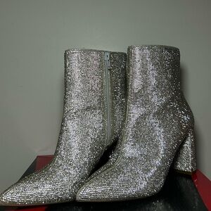 INC Rhinestones Glitter Sparkling Ankle Boots/Booties. New year/Christmas